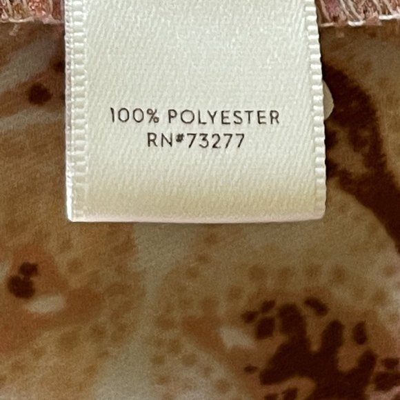 LC Lauren Conrad Blouse White Coral Damask Bow Tie Bell Sleeves Size XL - Picture 12 of 12